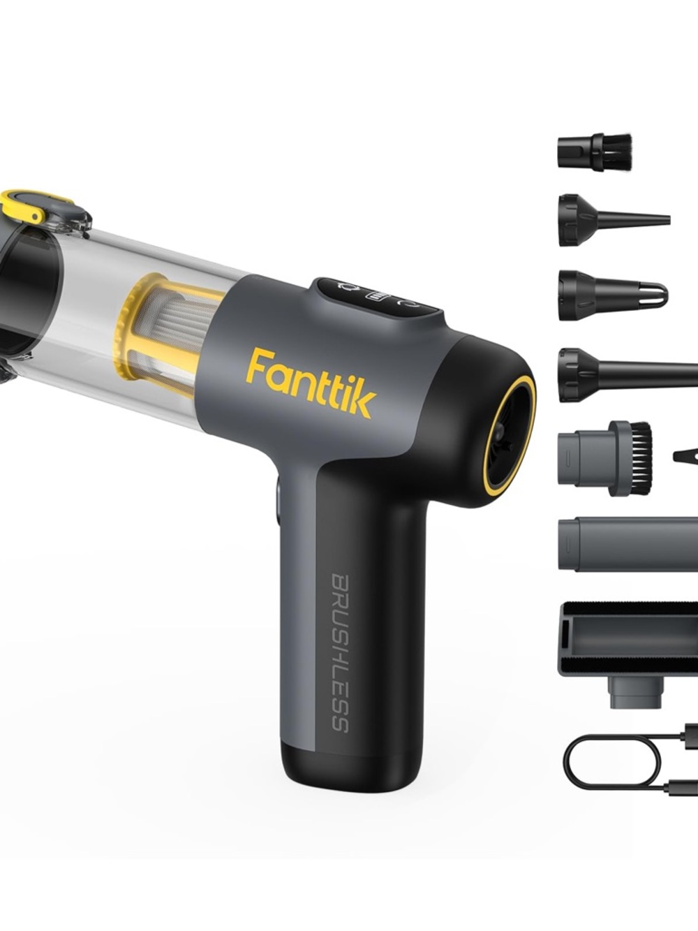 Handheld Cordless Vacuum Cleaner - Gray & Yellow